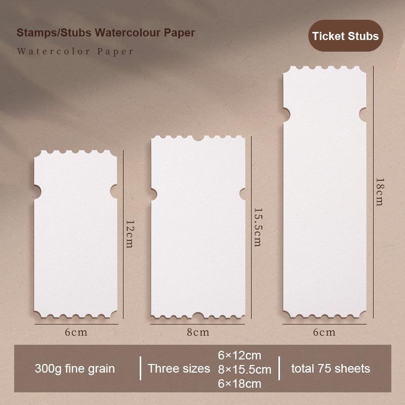 POTENTATE Stamp Ticket Stub Watercolor Painting Paper 300g Portable Travel Sketch Paper Water Color Drawing Paper Art Supplies