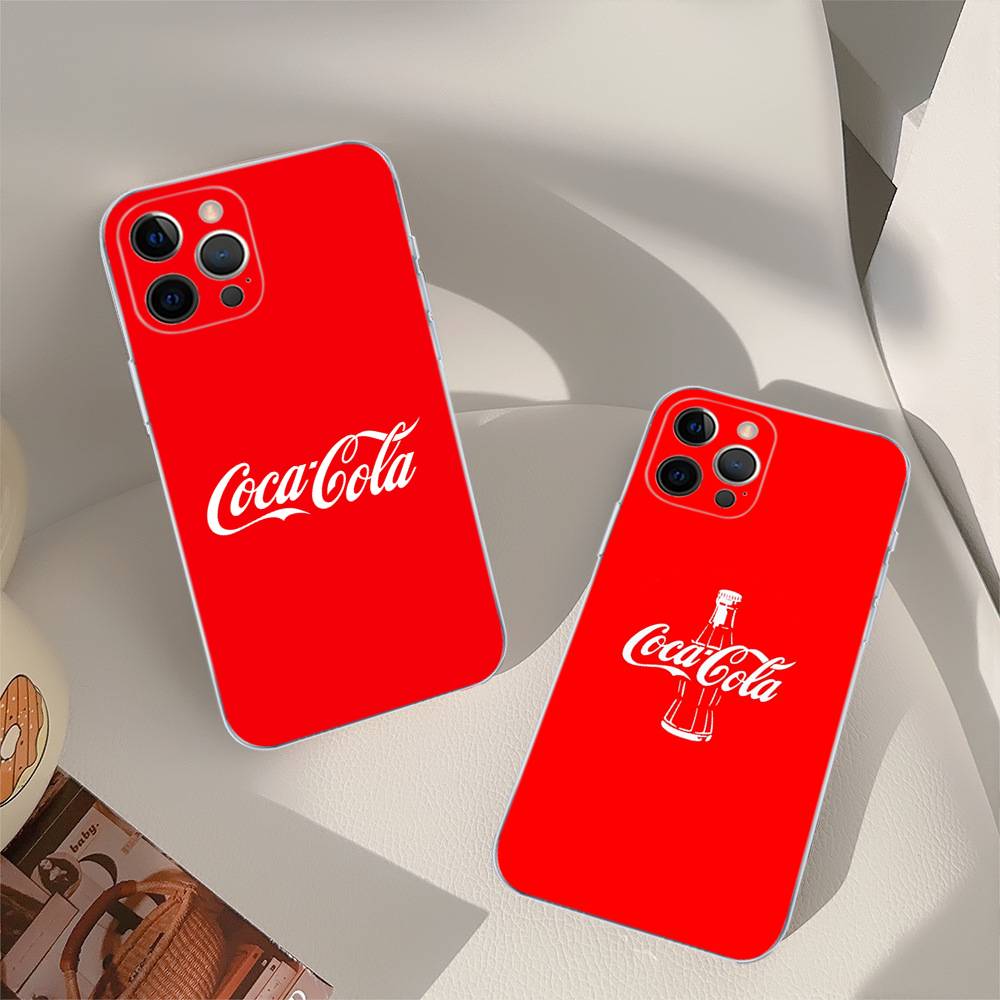 Чехол для телефона C-COCA Logo C-COLAS для iPhone 11 13 16 12 17 14 15 Pro Max Plus Мягкая прозрачная задняя крышка Coque