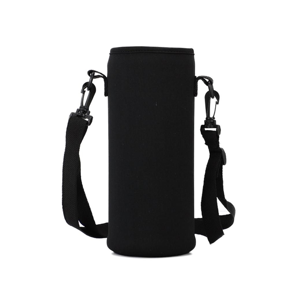 610-1500 ML Water Bottle Cover Bag Pouch Strap Neoprene Water Pouch Holder Shoulder Strap Black Bottle Carrier Insulated Bag