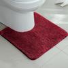 Absorbent Toilet Rug U Shaped Plush Floor Mat Machine Washable Non Slip Contour Bathroom Rug Dry Quickly for Toilet