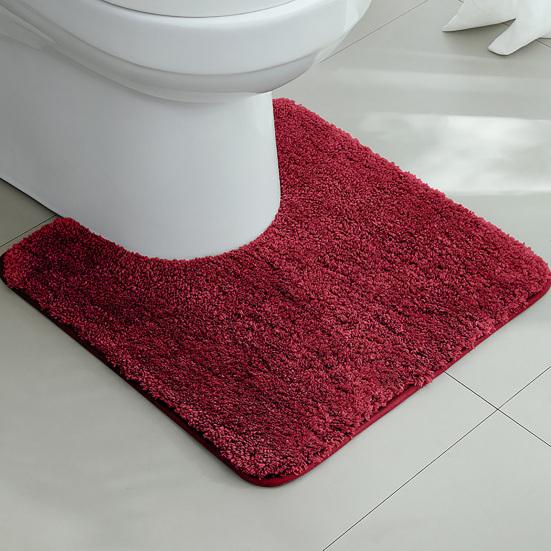 Absorbent Toilet Rug U Shaped Plush Floor Mat Machine Washable Non Slip Contour Bathroom Rug Dry Quickly for Toilet