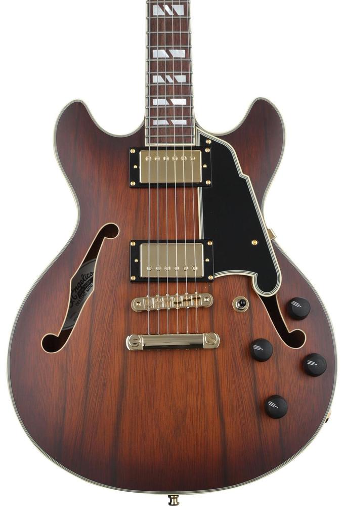 Deluxe Mini Satin Brown Burst D'Angelico DC,