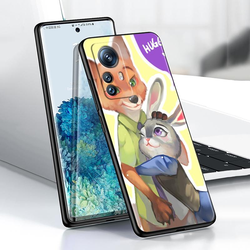 Anime Zootopia Judy&Nick For Xiaomi Mi 13T 13 12T 12 11T 11i 11 A3 10T 10 9 Pro Lite Ultra 5G Black TPU Phone Case