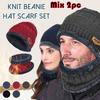 Winter Thermal Plush Hat Scarf Woolen Cap Cycling Windproof Cap Two-piece 2PC