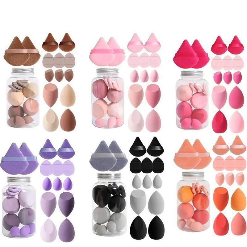 Beauty Egg Set Mini Треугольный пальчиковый пудреница Flocked Рассыпчатая пудра Воздушный кушон Макияж Яйцо Спонж Темпера Макияж Яйцо