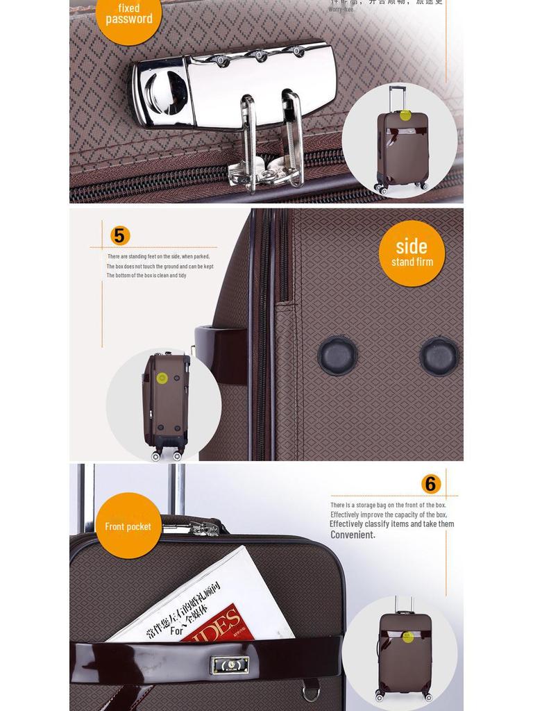 Универсальный деловой чемодан на колесах с замком — мужской и женский, 20", 24", 28" чемодан на колесиках для посадки