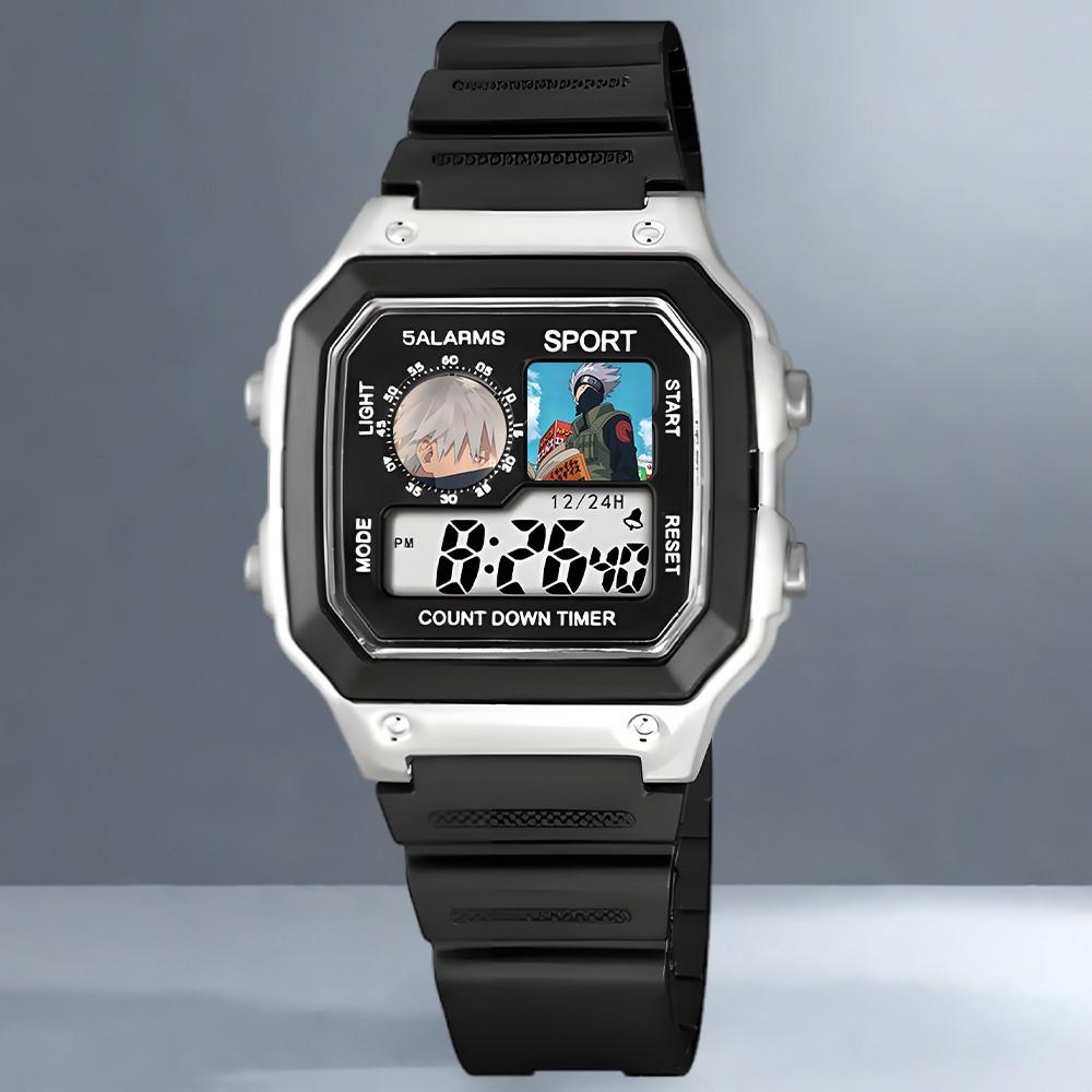 Наруто, Какаши Саске, Аниме Куб, Водонепроницаемые Студенческие Спортивные Электронные Часы, Будильник, Ночник