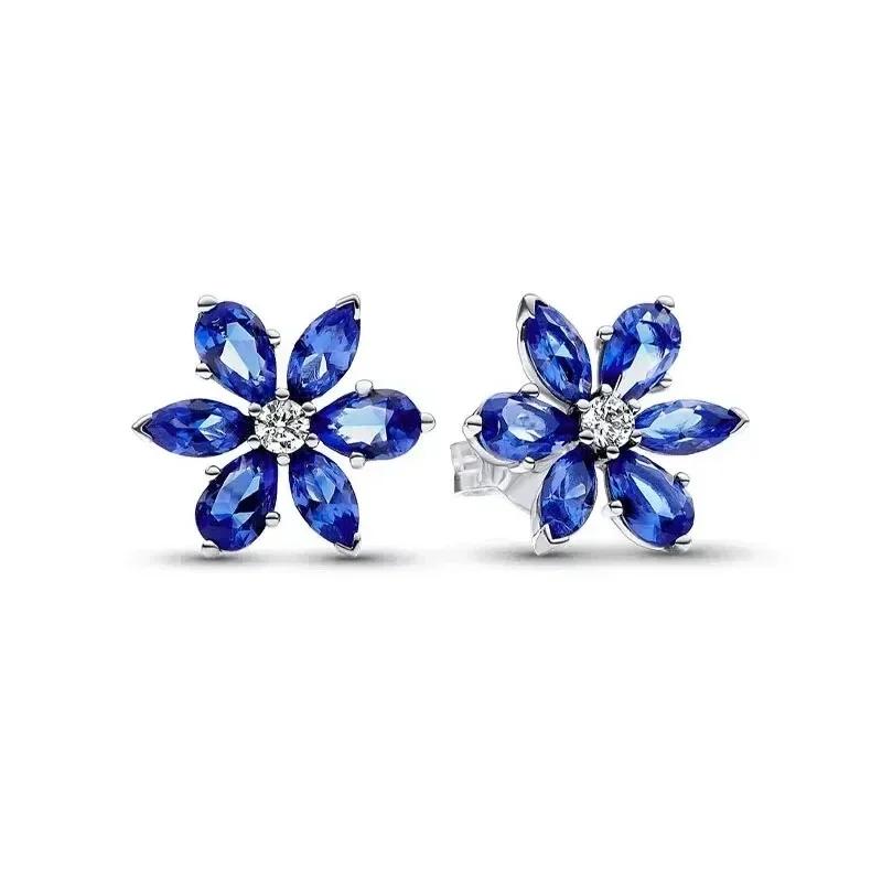 Серьги-сердечки из серебра 925 пробы Изысканные Блестящие Круглые Легкая Роскошь Ювелирные изделия Идеальные Праздничные Подарки для Нее