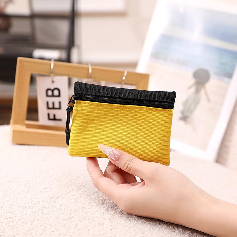 Мини-кошелек Oxford для монет и карточек унисекс контрастного цвета на молнии