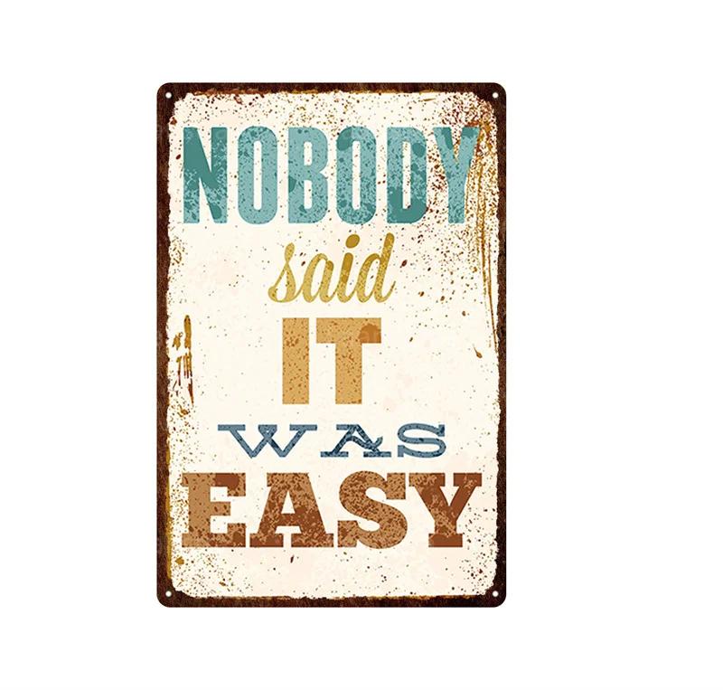 Clear Family Rules Vintage Tin Painting Inspirational Sentence Metal Signs Plaque Wall Decor Poster Home Decoration Accessories