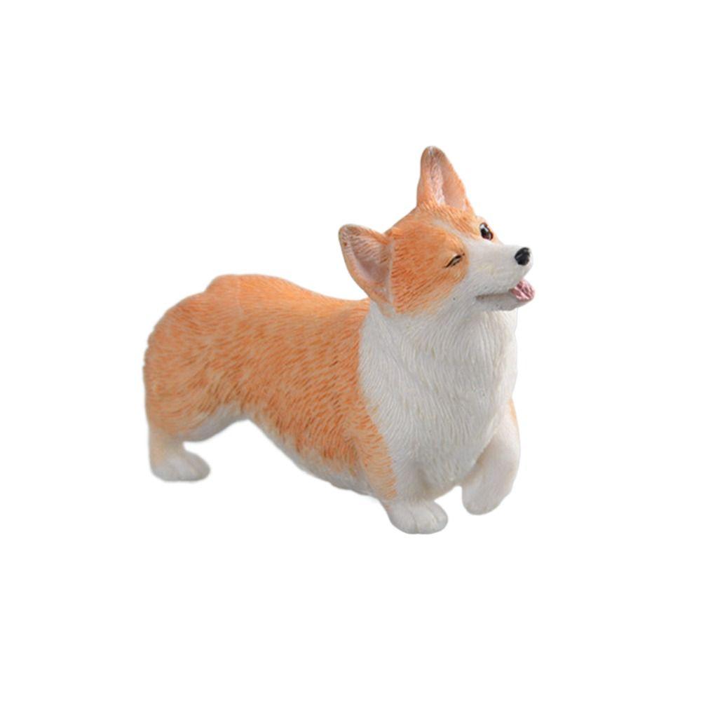 Children's Gift Mini Animal Dog Doll Simulation Dog Car Ornament Corgi Model Miniature Figurines