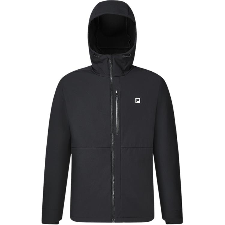 Fila Фитнес Однотонная Толстовка на Молнии Мужские Куртки Глубокий Черный A11M341706F-BK