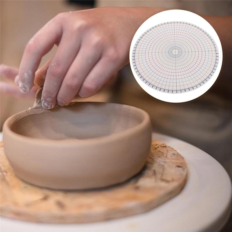 A96I-Pottery Clay Divider Tool Equal Circle Protractor Rotary Disc Pottery Trimmer Tool Circle Scale Ruler