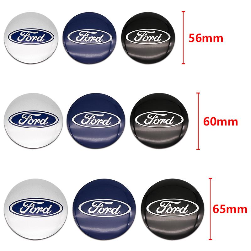 4Pcs 56 60 65mm ABS Wheel Center Hub Cap Badge For Ford Focus Fiesta Ranger Mondeo Kuga Mustang Auto Exterior Tuning Accessory