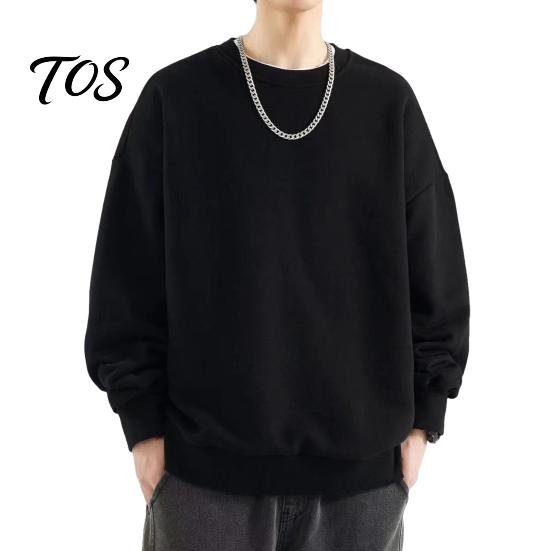 Breathable Workout Apparel Men Long Sleeve Sweatshirt, Loose Fit Pullover Shirt, Solid Outdoor Travel Clothing Color Crew Neck Sweatshirt for