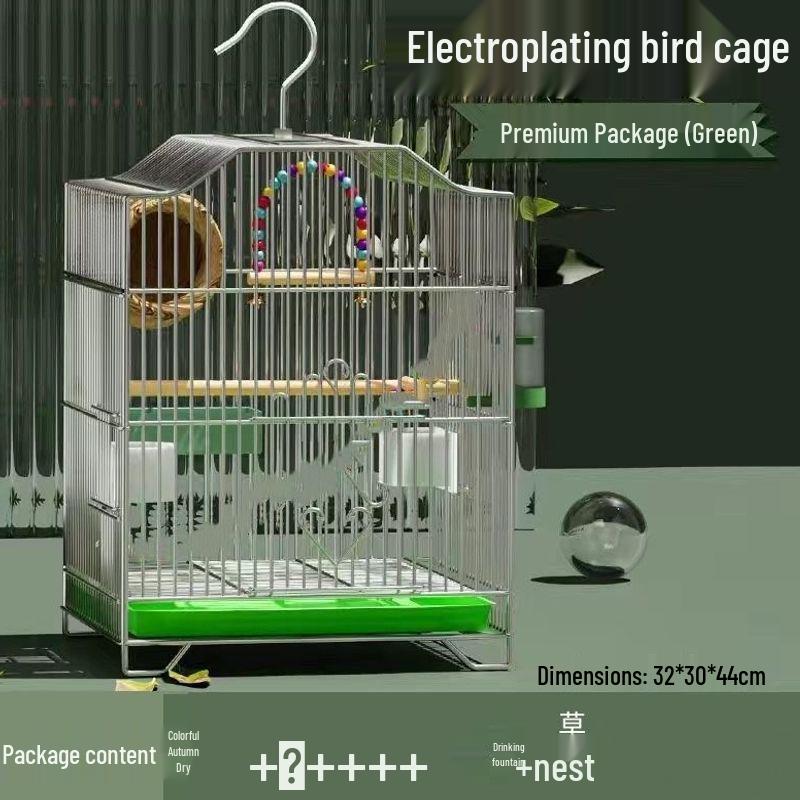 Extra-large Elevated Metal Bird Cage for Parrots, Budgies, and Mynas