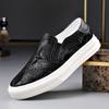 Модные летние дышащие туфли для мужчин Модные повседневные черные замшевые мокасины для мужчин Черные кожаные туфли на платформе для мужчин