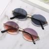 Ladies Sunglasses Personalized Frameless Trimmed Sunglasses Glasses