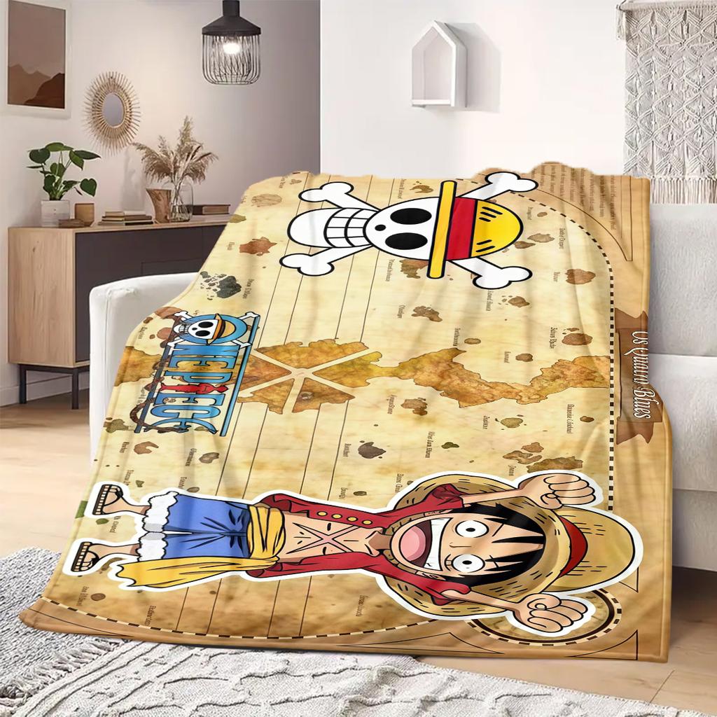 Luffy D Print Blanket Warm Comfortable Flannel Blanket Suitable for Bedrooms,Sofas, Beds,Chairs,Travel -QIAO40