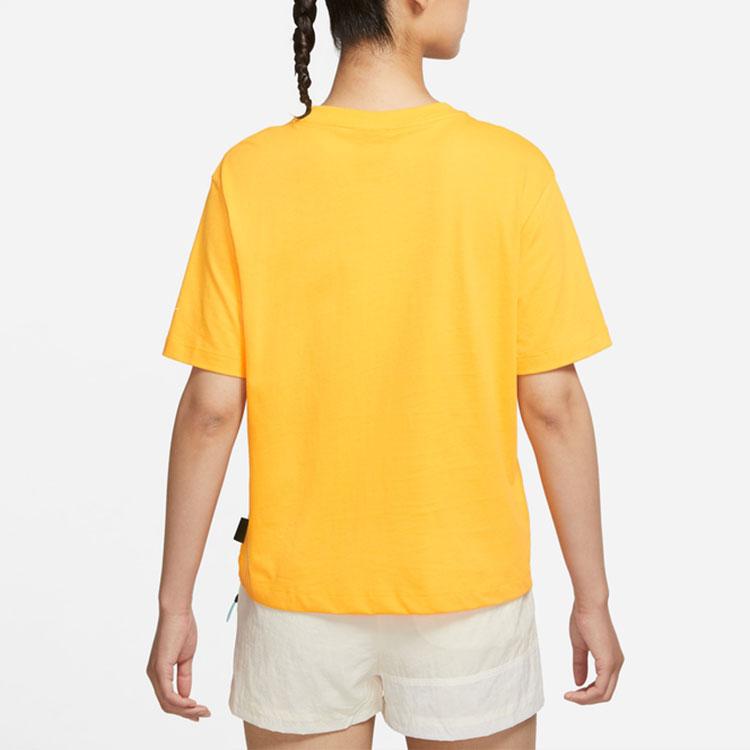 Nike NSW Essential с коротким рукавом, спортивная повседневная футболка, женские топы, желтый DJ5377-764