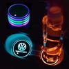 2026 Hot For VW VOLKSWAGEN New 7 Color LED Car Cup Holder Light Luminous Coaster Water Cup Pad For VW Volkswagen Polo Jetta Golf