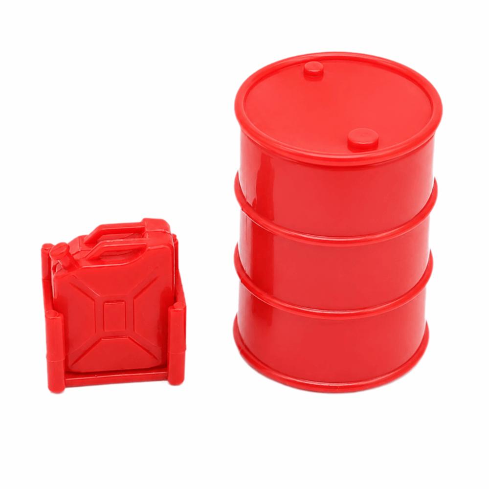 2Pcs Lightweight Mini Oil Drum 1/24 Scale Decorative Oil Drum for SCX24 RC Car For Crawler Car