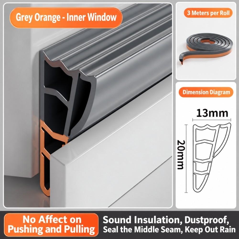 Wind Blocking Sliding Window Seal Strip Flexible TPE Window Sash Gasket Sliding Windows