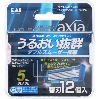 Лезвия запасные для бритвы KAI AXIA 5 лезвий, 12 шт в лотке Kai razor