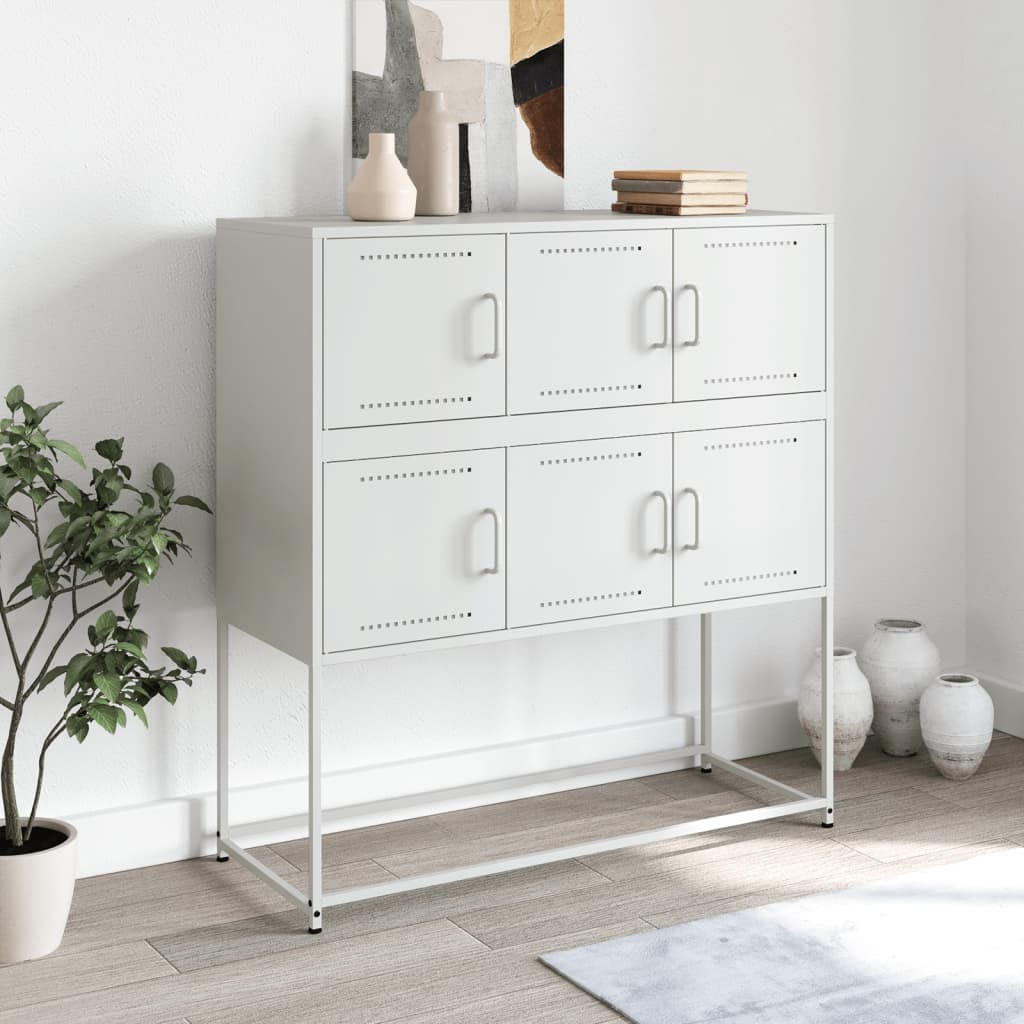 Sideboard White 100.5 x 39 x 107 cm Steel