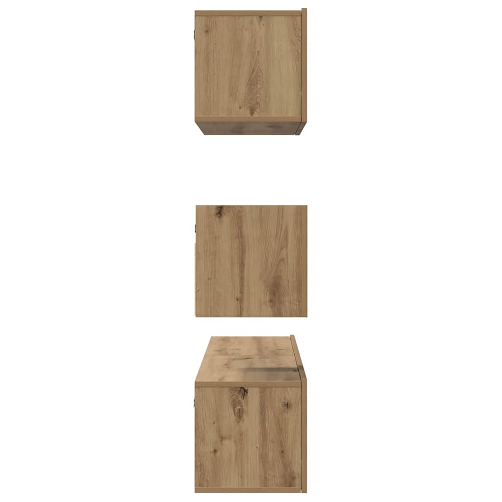 Wall Mounted TV Cabinet Set 4 pcs Artisan Oak Wood Based Material