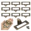 XP Design Antique-Style Bronze Pull Handles with Nameplates, Drawer Knobs, and Cabinet Handles (Bronze/M10 Pieces)