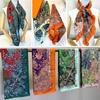90cm Hot Luxury Brand Manual Hand Rolled Twill Silk Scarf Women Curled Square Scarves Echarpes Foulards Femme Wrap Bandana Hijab