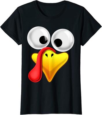 Turkey Face Thanksgiving Matching Family Costume Ladies039 Crewneck T-Shirt