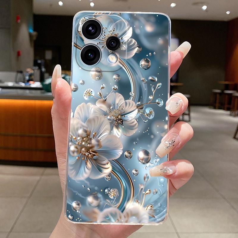 For OPPO Reno 15 5G Case CPH2825 Clear Fashion Butterfly Flower Soft TPU Silicone Jelly Back Cover For OPPO Reno15 5G Phone Case