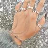 Detachable Punk Bracelet Ring Gothic Finger Chain Cool Design Open Chains Rings  Rave