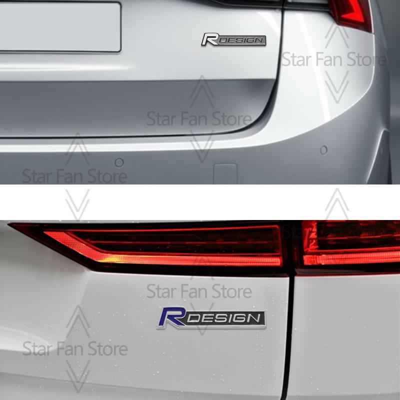 Metal R Design Grille Badge 3D Stickers Car Trunk Body Emblem Decal Car Styling For Volvo S40 S60 S80 V60 XC40 XC60 XC90 V40 AWD
