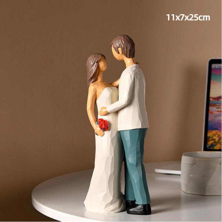 Handmade Resin Couple Figurine Decoration Home Decor Wedding Ornament Valentine Gift