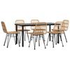 3157891 vidaXL Garden Dining Set 7 Pcs Wicker