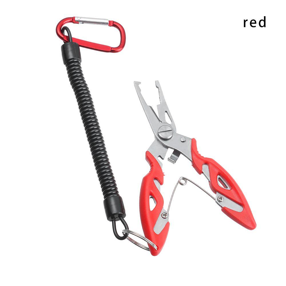 With Lanyard Plastic Handle Bait Line Cutter Fishing Pliers Hook Removers Stainless Steel Scissor