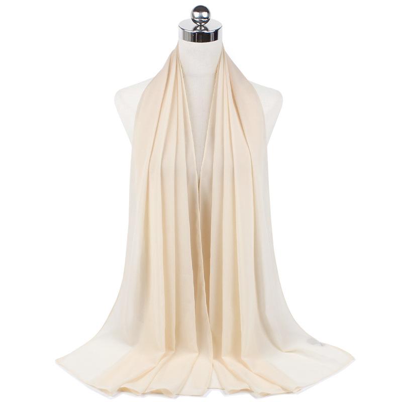 Muslim Chiffon Hijab Scarf Women Long Solid Color Head Wrap For Women Hijabs Scarves Ladies Muslim Veil Jersey Hijabs 180*70cm