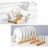 JOUDOO Bamboo and Wooden Dish Stand, Cutting Board Stand, Dish Drainer, Kitchen Multifunctional Storage Shelf for Cups, CDs, Books, Detachable, Assemb