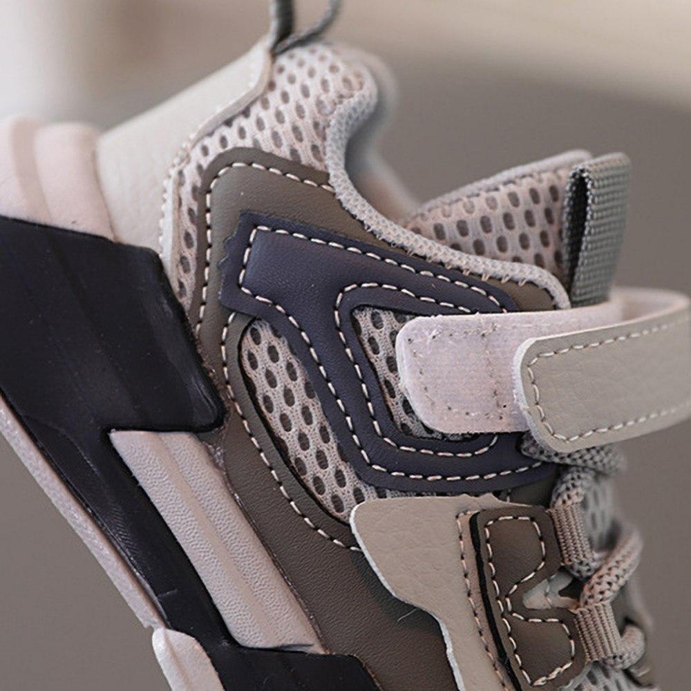 Осенние и летние детские спортивные туфли с мягкой подошвой для мальчиков и девочек, дышащая сетчатая обувь, кроссовки на плоской подошве