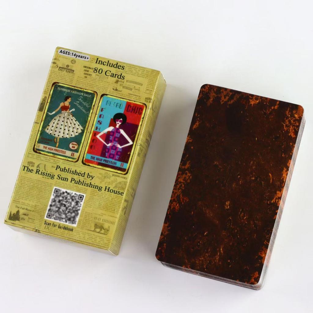 Колода Таро «Деревенская удача» 10,3*6 см, основанная на старинных объявлениях, представляющая обычную народную жизнь и ценности, 80 карт Райдера Уэйта