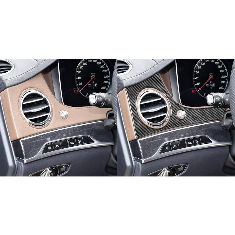 For Benz S-Class W222 2013- Real Carbon Fiber Sticker Driver Dashboard Air Vent Panel Car Accessories Interior decorative