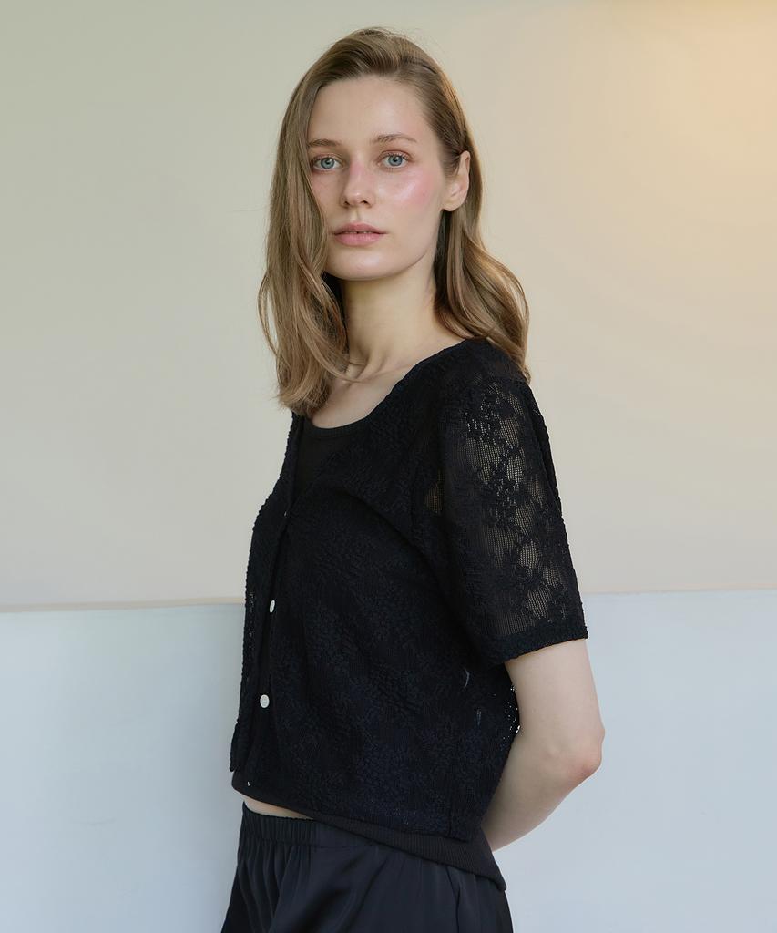 LOVLOV Flower Jacquard Summer Cardigan (2 Colors)