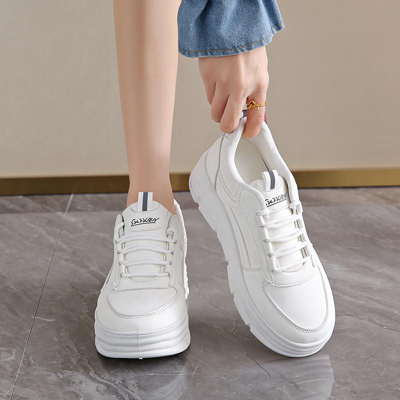 Women's Platform Sneakers Outdoor Fashion White Height Increasing Casual Shoes High Quality Female Designer Versatile Shoes New
