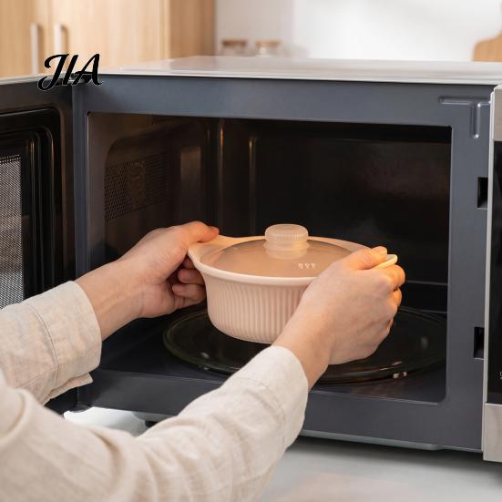 Microwave Safe Food Steamer Silicone Steamer, Double Layer Food-Grade Bowl with Lid & Easy Clean Cooker Divider, Heat Resistant Divided Pot