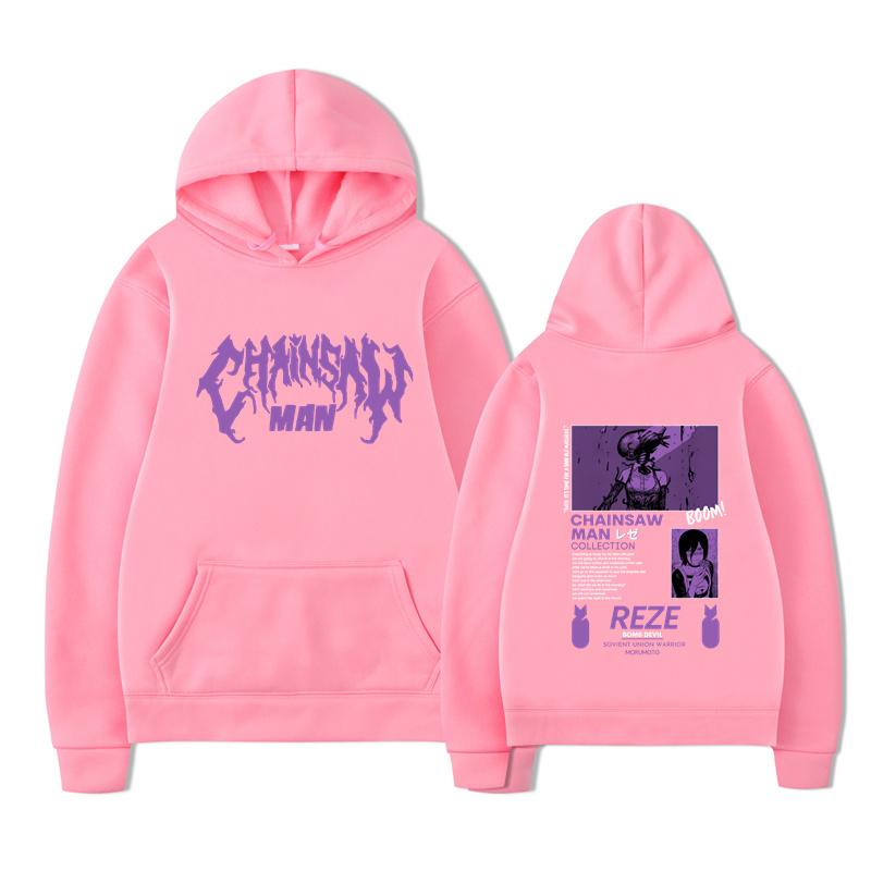 Аниме Человек-бензопила Резе Худи Харадзюку Манга С длинным рукавом Женский Повседневный Оверсайз Пуловер Уличная одежда