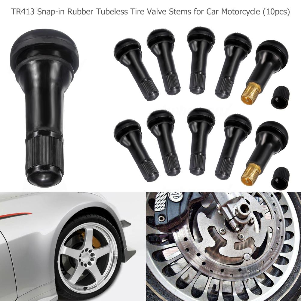 10-50 шт. TR413 Snap In Tire Valve стержни черные бескамерные резиновые колпачки для вентилей шин инструмент для замены вентиля колеса с пылезащитным колпачком