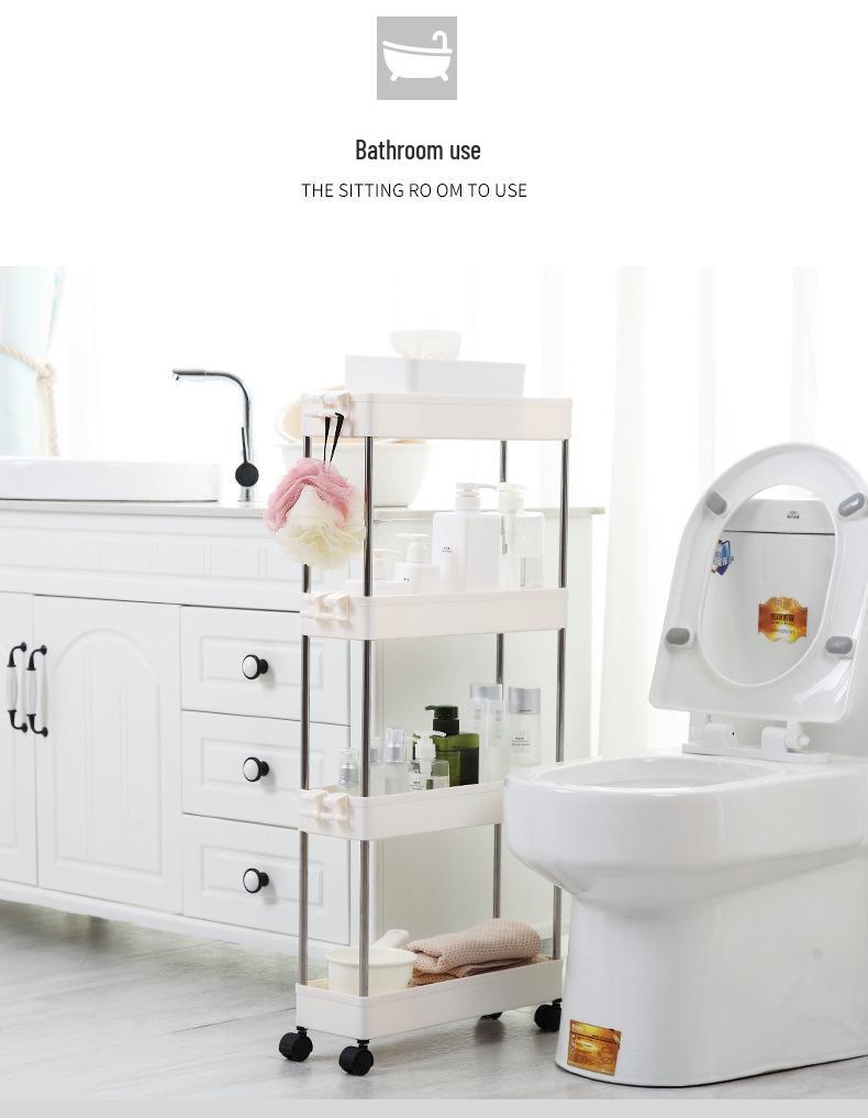 Многоярусная напольная тележка-полка для хранения для ванной и кухни